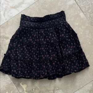 American Eagle Outfitters Black and Pink Tiered Skirt